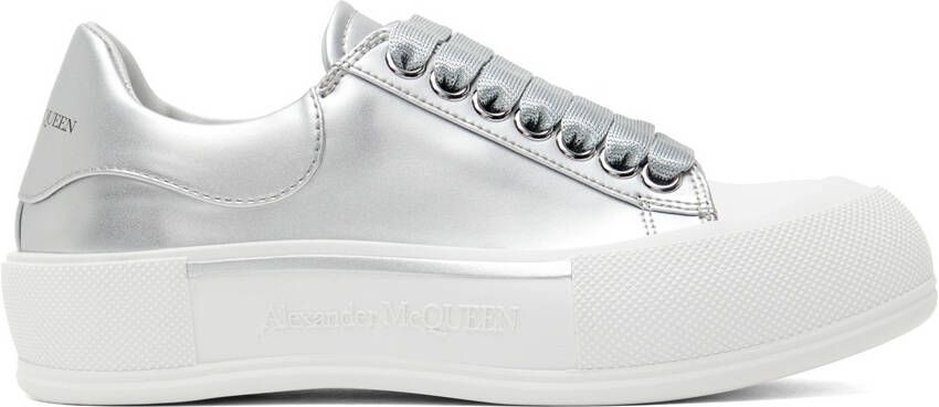 Alexander McQueen Silver Deck Plimsoll Sneakers