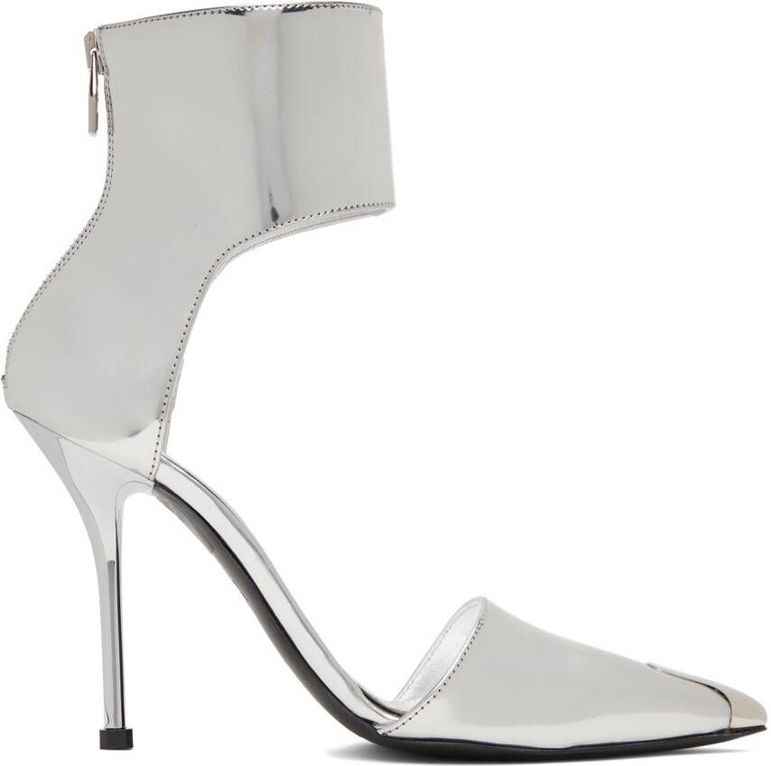 Alexander McQueen Silver Harness Punk Heels - Picture 5