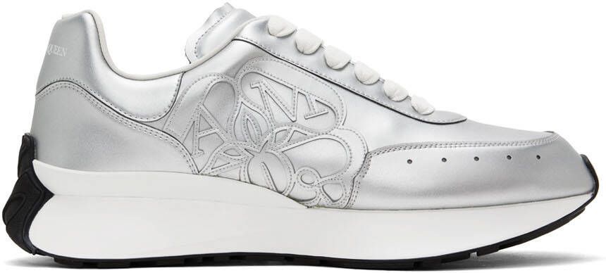Alexander McQueen Silver Sprint Runner Sneakers - Picture 5