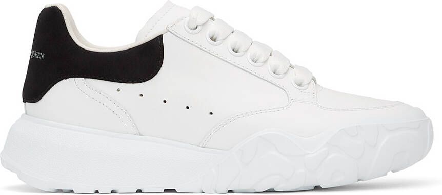 Alexander McQueen White & Black Court Trainer Sneakers - Picture 5