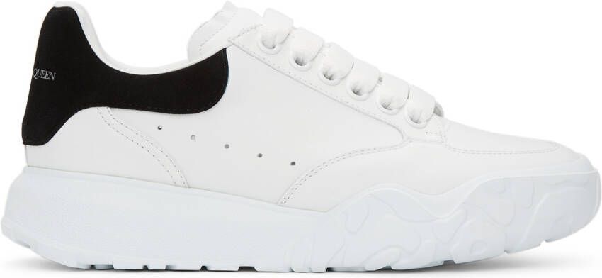 Alexander McQueen White & Black Court Trainer Sneakers - Picture 5