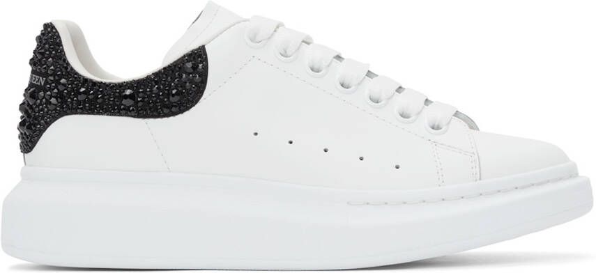 Alexander McQueen White & Black Embellished Oversized Sneakers - Picture 4