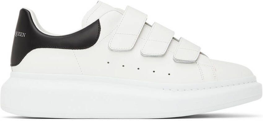 Alexander McQueen White & Black Oversized Triple Strap Sneakers - Picture 5