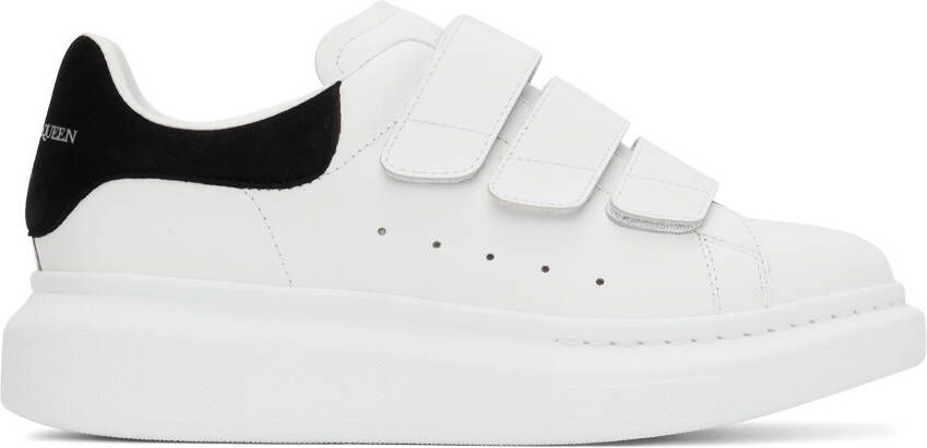 Alexander McQueen White & Black Oversized Velcro Sneakers - Picture 5