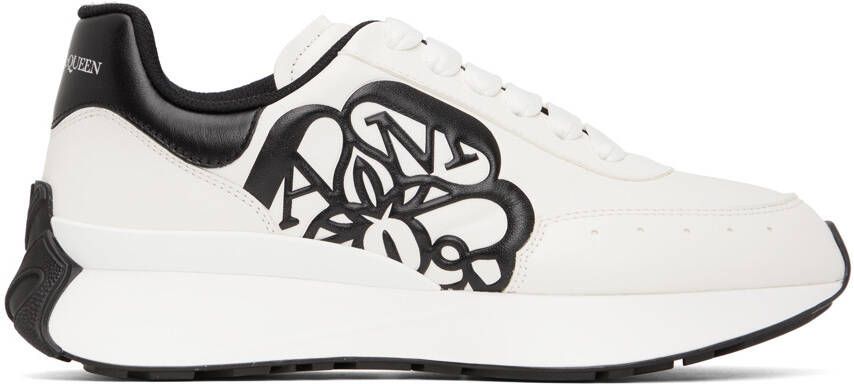 Alexander McQueen White & Black Sprint Runner Sneakers