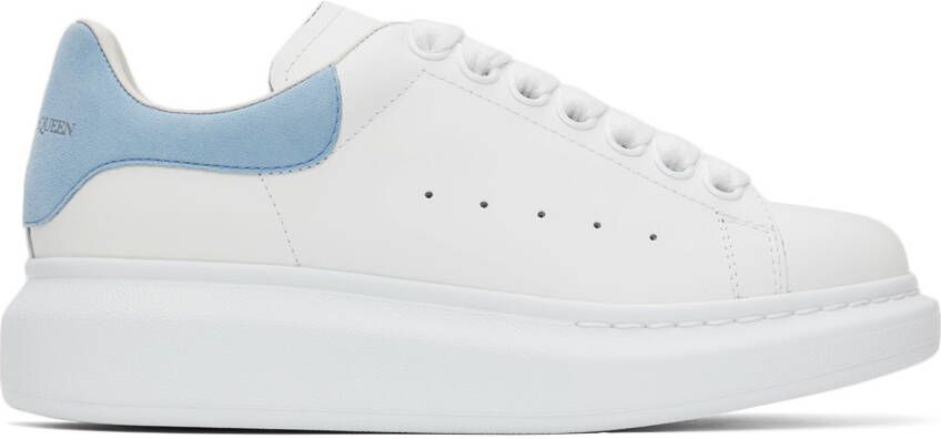 Alexander McQueen White & Blue Oversized Sneakers