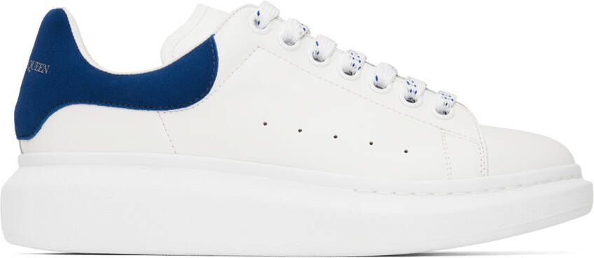 Alexander McQueen White & Blue Oversized Sneakers - Picture 5