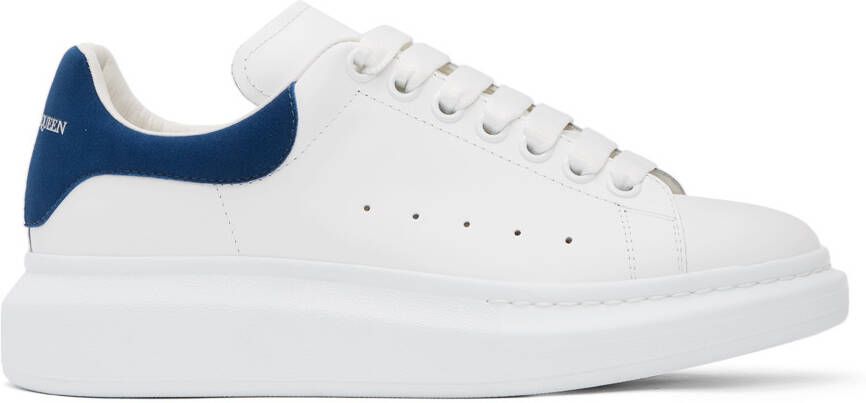 Alexander McQueen White & Blue Oversized Sneakers - Picture 5