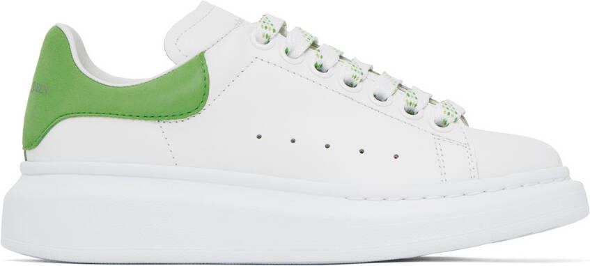 Alexander McQueen White & Green Oversized Sneakers - Picture 5