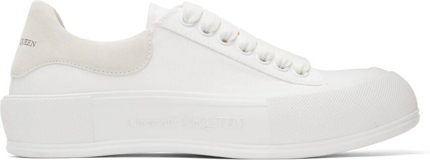 Alexander McQueen White & Off-White Deck Plimsoll Sneakers - Picture 5