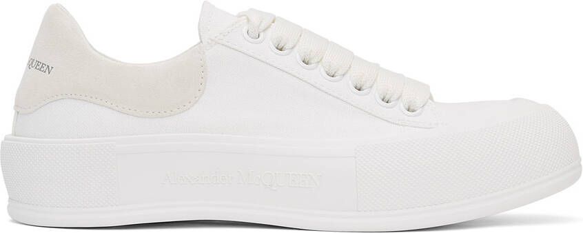 Alexander McQueen White & Off-White Deck Plimsoll Sneakers - Picture 5