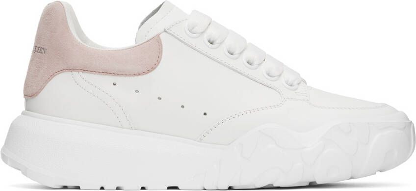 Alexander McQueen White & Pink Court Sneakers - Picture 5