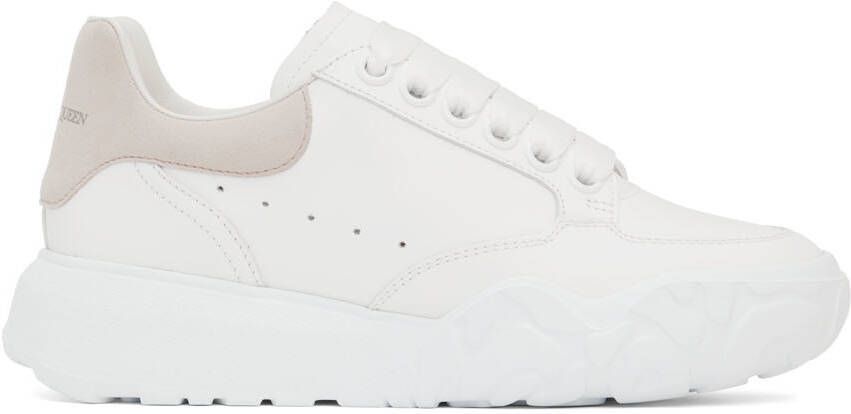 Alexander McQueen White & Pink Court Sneakers - Picture 5