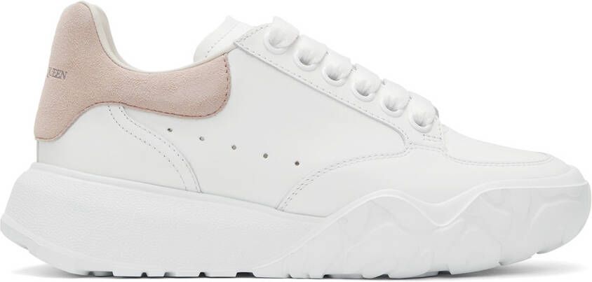 Alexander McQueen White & Pink Court Trainer Sneakers - Picture 5