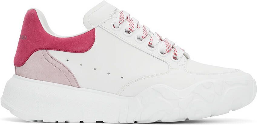 Alexander McQueen White & Pink Court Trainer Sneakers - Picture 5