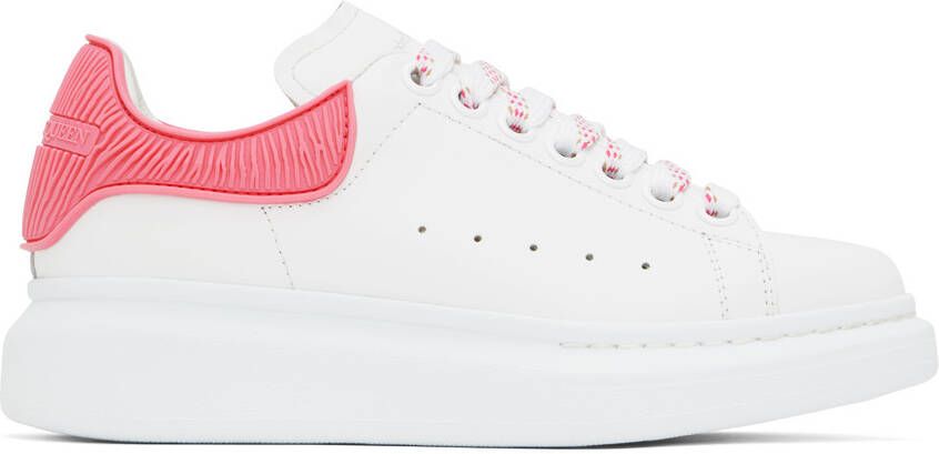 Alexander McQueen White & Pink Oversized Sneakers - Picture 5