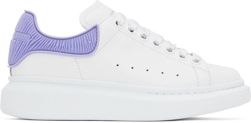 Alexander McQueen White & Purple Oversized Sneakers - Picture 5