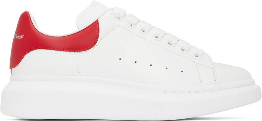 Alexander McQueen White & Red Oversized Sneakers - Picture 5