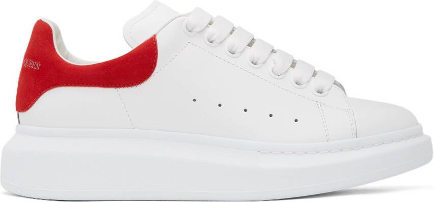 Alexander McQueen White & Red Oversized Sneakers - Picture 4