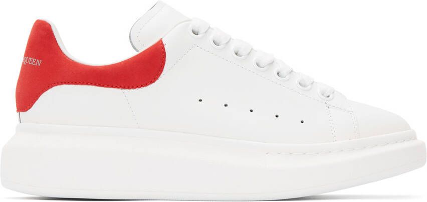 Alexander McQueen White & Red Oversized Sneakers - Picture 5