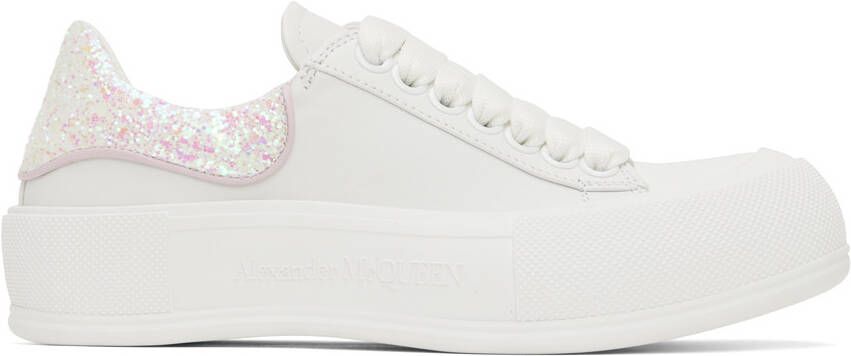 Alexander McQueen White Deck Plimsoll Sneakers - Picture 5