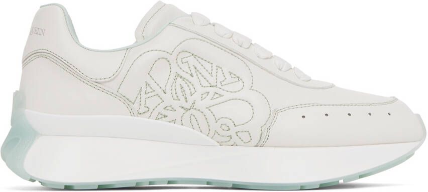 Alexander McQueen White Leather Sneakers - Picture 5