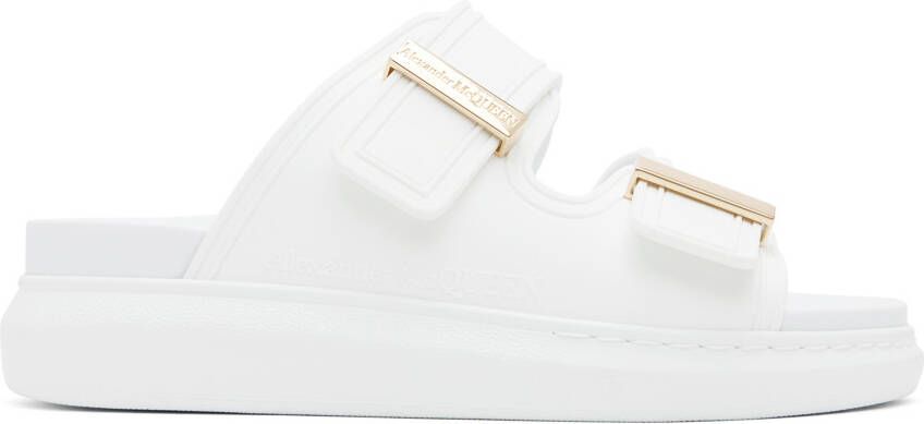 Alexander McQueen White Oversized Hybrid Slides