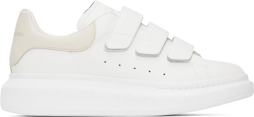 Alexander McQueen White Oversized Triple Strap Sneakers - Picture 5