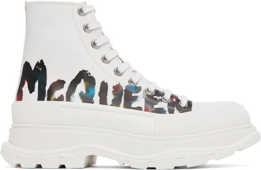 Alexander McQueen White Printed Sneakers - Picture 5