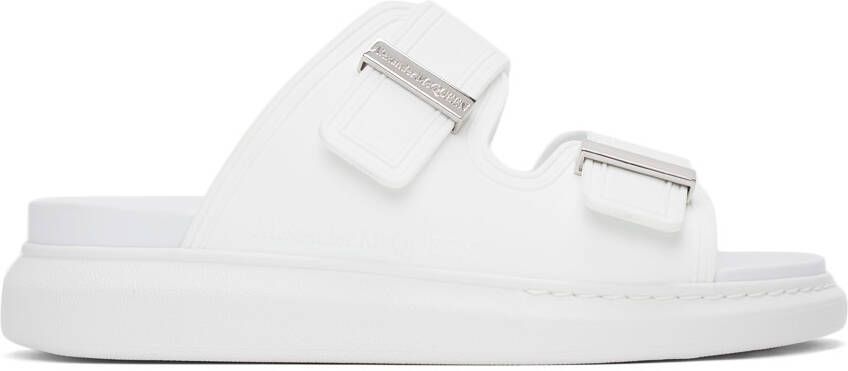 Alexander McQueen White Rubber Hybrid Slides - Picture 4