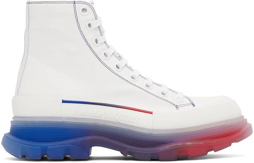 Alexander McQueen White Tread Slick Hi Sneakers - Picture 5
