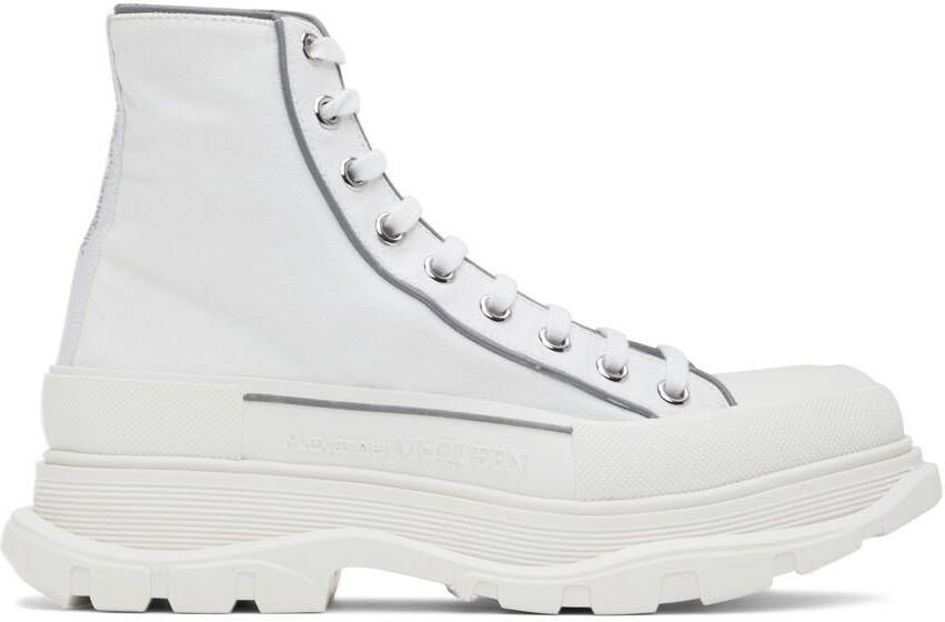 Alexander McQueen White Tread Slick High Sneakers - Picture 5