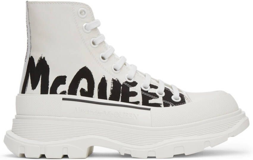 Alexander McQueen White Tread Slick High Sneakers - Picture 3