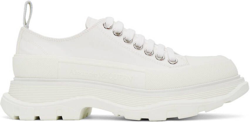 Alexander McQueen White Tread Slick Platform Low Sneakers - Picture 5