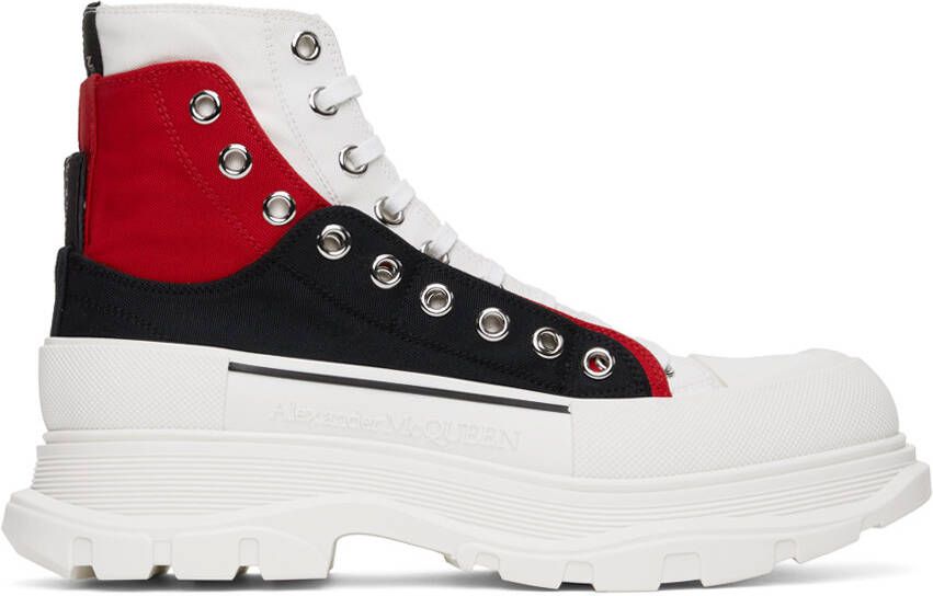 Alexander McQueen White Tread Slick Sneakers - Picture 5