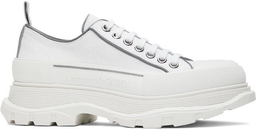 Alexander McQueen White Tread Slick Sneakers - Picture 5