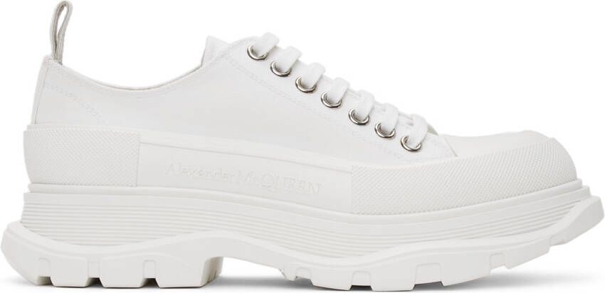 Alexander McQueen White Tread Slick Sneakers - Picture 5