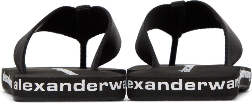 Alexander Wang Black AW Nylon Logo Flat Sandals - Picture 5
