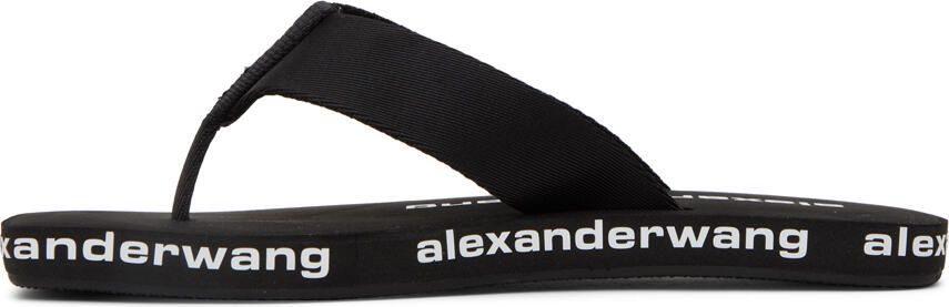 Alexander Wang Black AW Nylon Logo Flat Sandals - Picture 3