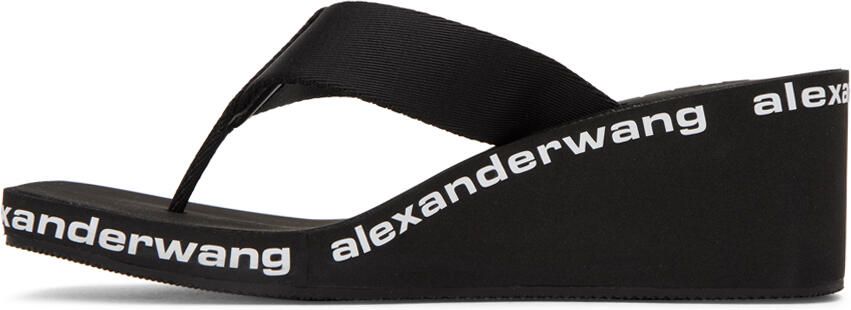 Alexander Wang Black Nylon AW Wedge Heeled Sandals - Picture 3