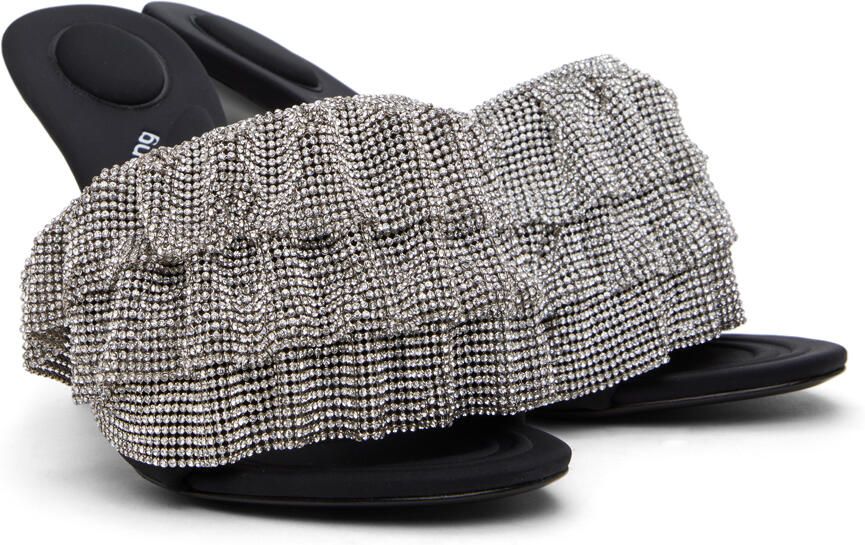 Alexander Wang Black Nala 105 Ruffle Heeled Sandals