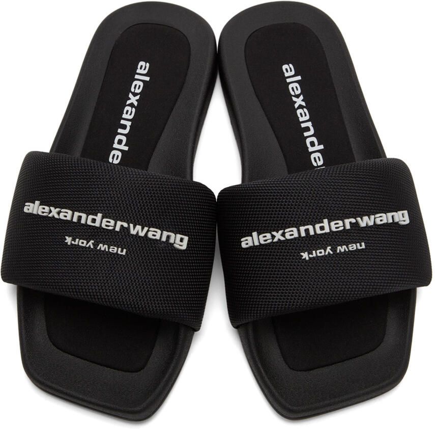 Alexander Wang Black Nylon Pool Slides