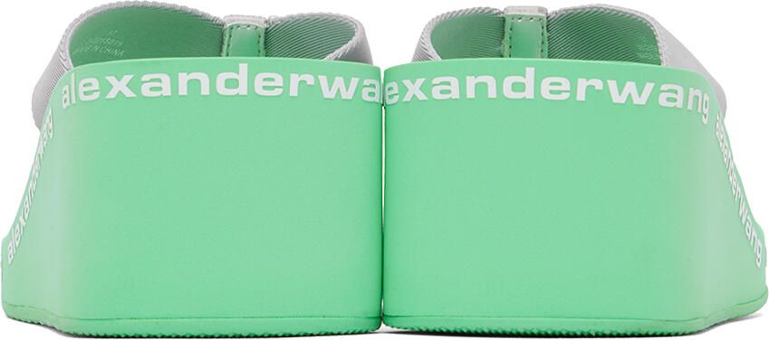 Alexander Wang Green AW Wedge Flip Flop Sandals