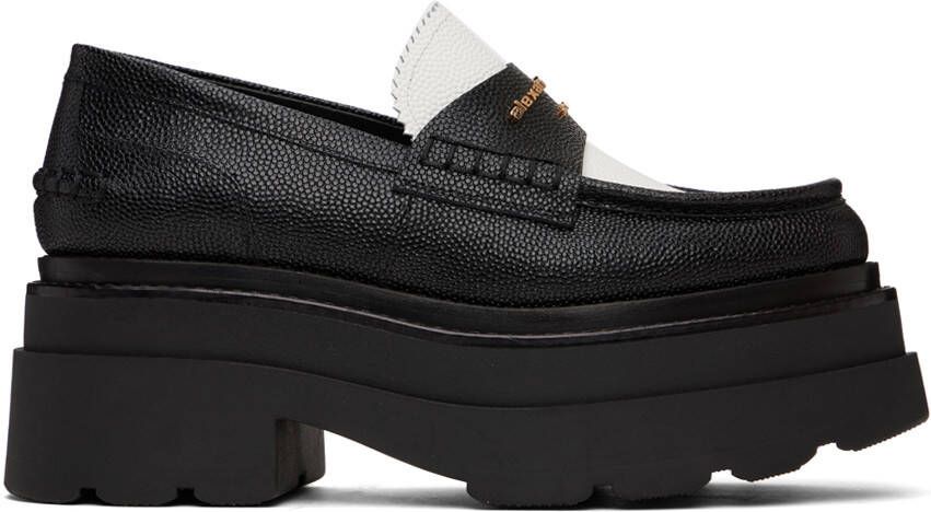Alexander Wang Black & White Carter Loafers - Picture 5
