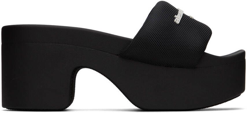 Alexander Wang Black Platform Slides