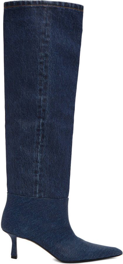 Alexander Wang Blue Slouch Boots - Picture 5