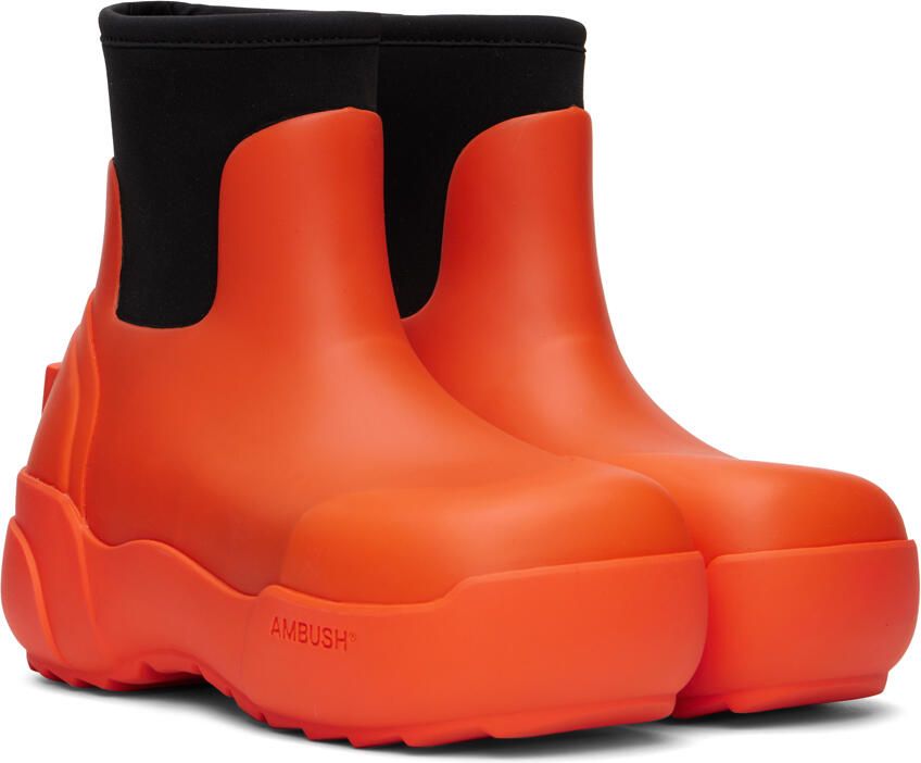 AMBUSH Orange Rubber Boots - Picture 3