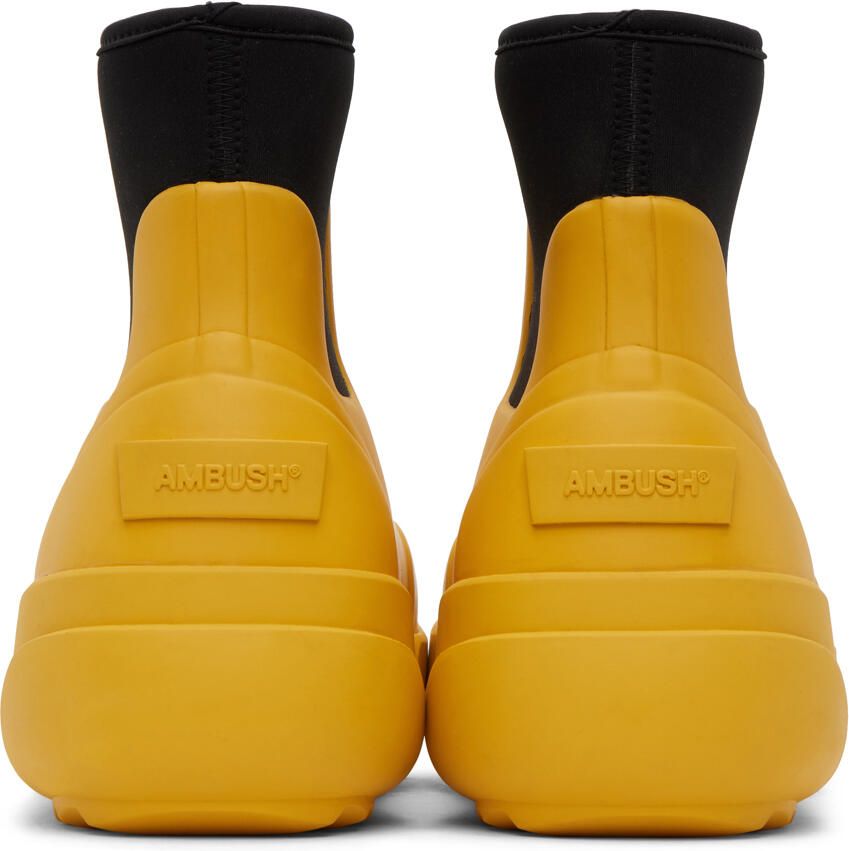 AMBUSH Yellow Rubber Chelsea Boots - Picture 5