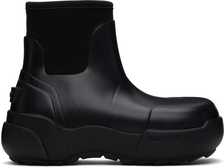 AMBUSH Black Square Toe Chelsea Boots - Picture 5