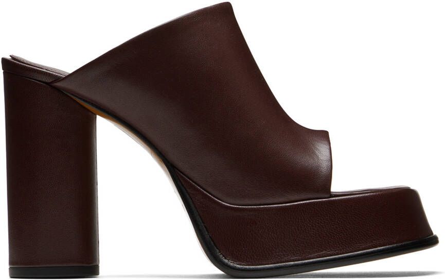 AMBUSH Brown Platform Mules - Picture 4
